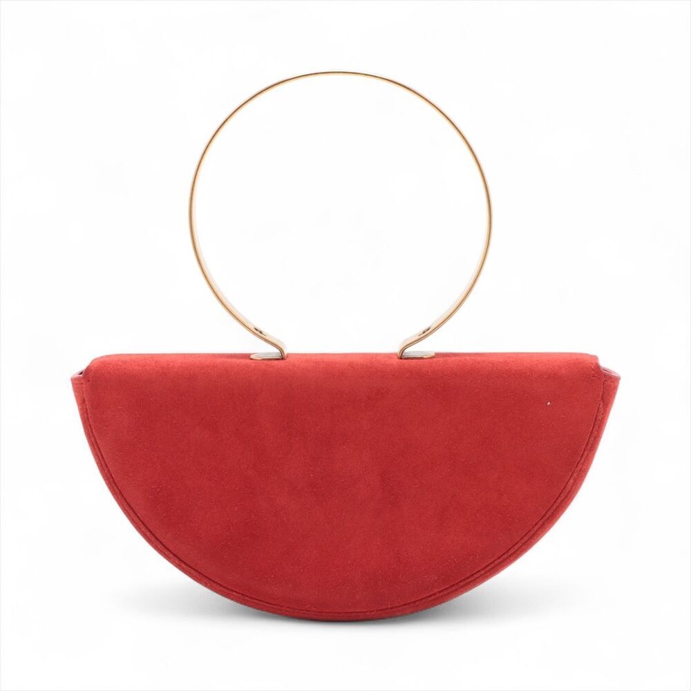 Balenciaga Half Moon Suede Handbag Red - Picture 2 of 8